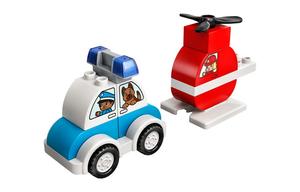 Пластиковые строительные блоки "Пожарные вертолеты и полицейские машины" 14 деталей 10957 LEGO