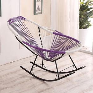 Yu Senyi Удобное кресло-качалка из ротанга бело-фиолетового цвета