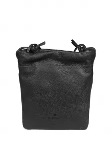 Кожаная сумка-ведро с завязкой Il Bisonte, черный