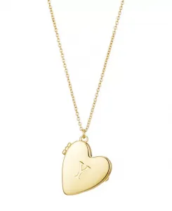 Золотое ожерелье с инициалом в виде сердца Adornia, gold-y