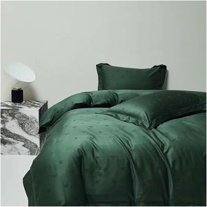 YUSIWOAL Комплект постельного белья черный сатиновый жаккард египетский хлопок