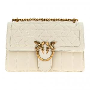 Кожаная кожаная сумка через плечо, женская белая PINKO