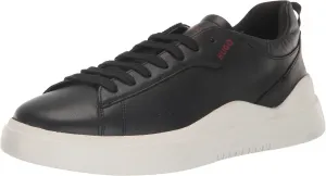 Кроссовки Hugo Mens Cupsole из кожи на шнуровке, черный
