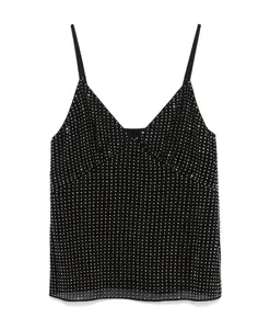 Майка-Топ из жоржета, украшенная стразами Michael Kors, черный