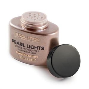 Makeup Revolution, Рассыпчатый хайлайтер Pearl Lights, осветляющая рассыпчатая пудра Savana Nights, 25 г