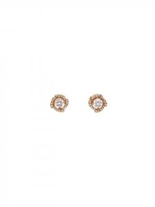 Faina Женские серьги-гвоздики из розового золота и белого цвета