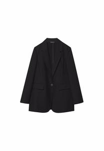 Короткое пальто Regular Fit Stradivarius, черное