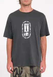 Футболка с принтом TIME OF YOUR LIFET Volcom, черный
