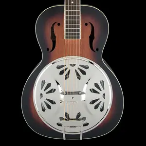 Акустико-электрическая резонаторная гитара Gretsch G9220 Bobtail с круглым грифом, расцветка Sunburst