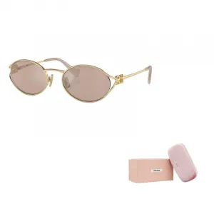 MIU MIU Солнцезащитные очки овальной формы Eyewear Oval Frame, Gold