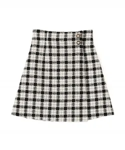 Мини-юбка из твида в клетку Jill By Jill Stuart, цвет Black 1