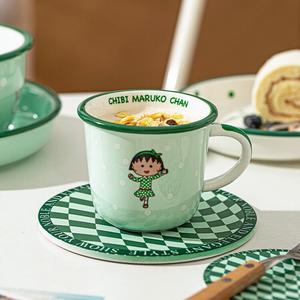 Modengzhufu Cherry Girl Co-Branded Hong Kong Style Керамические миски и тарелки с мультяшным принтом, набор для микроволновки, подарочный набор на 2 персоны - 8 предметов, Xiaowanzigang Hong Kong Style