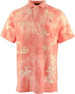 Мужская сетчатая рубашка-поло с короткими рукавами и гавайским принтом Polo Ralph Lauren, Red Print