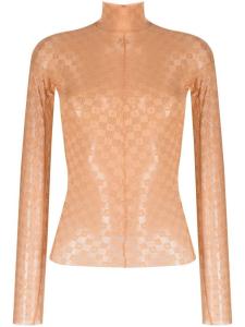 Forte Forte топ с длинными рукавами и кружевом, нейтральный цвет