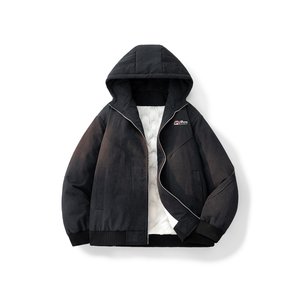 Пуховик Unisex с капюшоном утепленный WARRIOR, черный (diy badge)