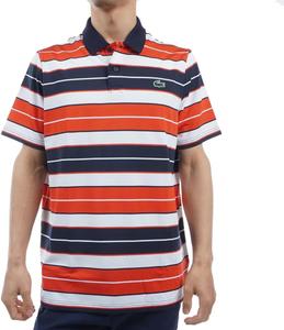 Мужская поло-рубашка LACOSTE Ultra-Dry в разноцветную полоску Защита от УФ-излучения UPF50+