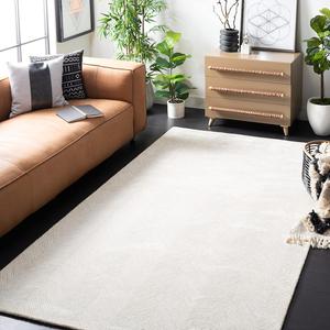 SAFAVIEH Soho Collection ковер, 122 x 122 см, Ivory & Beige, ручной работы шеврон из вискозы и шерсти, идеален для помещений с высокой проходимостью в гостиной, спальне (SOH175A)