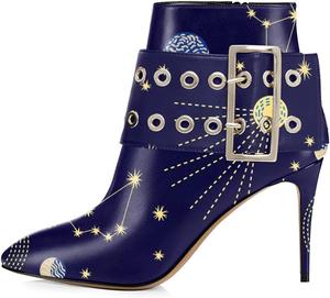 Женские ботильоны FSJ на высокой шпильке с заостренным носком, комфортные, из глянцевой кожи, с металлической пряжкой и боковой молнией, модные, элегантные, для офиса, короткие, размеры US 4-15, Starry