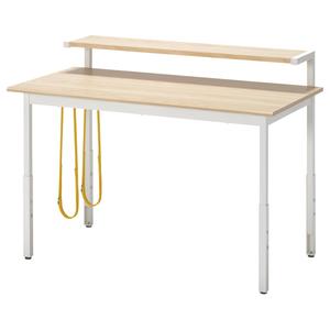 Игровой стол с полкой IKEA, 120x60 см, цвет ash effect/white