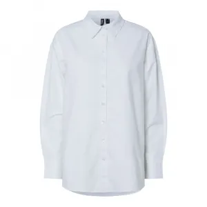 Рубашка с длинным рукавом Pieces Poppy Loose Fit, белый