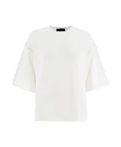 Элегантная футболка с алмазной вышивкой Fabiana Filippi, белый