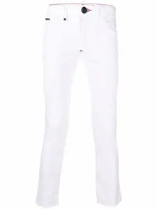 Джинсы кроя слим с вышитым логотипом Philipp Plein, белый
