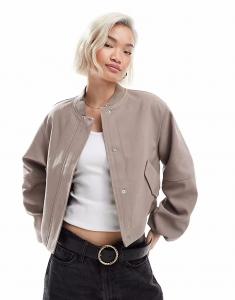 Элегантная куртка-бомбер ASOS DESIGN в грибно-коричневом цвете