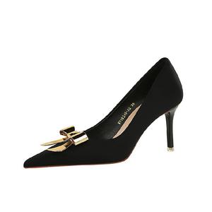 BIGTREE Тонкие каблуки на шпильке для женщин черные, цвет Black