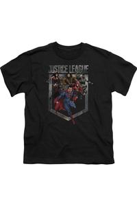 Футболка с коротким рукавом для подростков "Лига справедливости" Gildan, черный