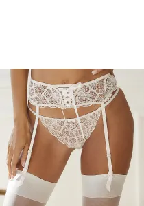 LASCANA Пояс для чулок "Nikoletta", с захватывающей шнуровкой, сексуальное женское белье, цвет Rosé-Champagner