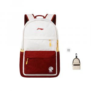 Рюкзак LiNing из полиэстера, стандартный, унисекс, белый с красными элементами, двойной комплект