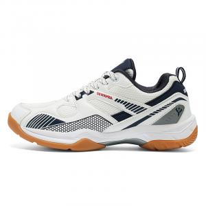 OUWENHEIMANBA Амортизирующие износостойкие дышащие низкие бадминтонные кроссовки мужские бело-синие, цвет White Blue