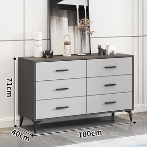 Mikemijia Комод 100х40х71 см для спальни и гостиной, настенный, современный, серый, 6 ящиков, сборка самостоятельно