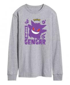 Футболка мужская Pokemon Gengar с длинным рукавом AIRWAVES, серый