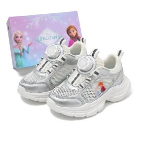 Зимняя коллекция нескользящие противоударные амортизирующие износостойкие дышащие низкие повседневные детские кроссовки Disney, серебряный/белый