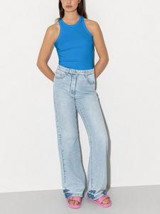 Синяя ребристая майка LUISA CERANO