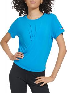 Женская укороченная футболка Tommy Hilfiger Crossover с коротким рукавом, Atlantic Blue