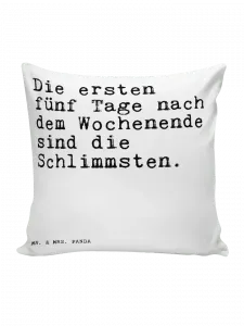 Подушка Mr & Mrs Panda 40x40 Die ersten fünf Tage, белый