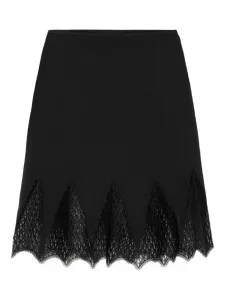 Юбка миди с кружевной отделкой VERSACE, черный