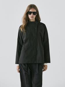 Короткая утепленная парка с акцентным воротником Massimo Dutti, black