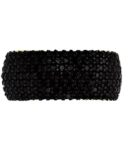 Широкое кольцо с семью рядами черных кубических цирконий (также с белыми кубическими цирконами) Macy'S, black