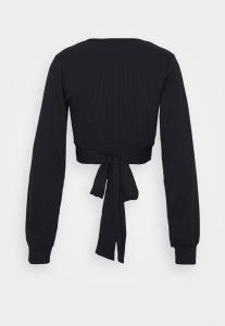 Топ с длинными рукавами PLUNGE TIE WAIST LONG SLEEVE CROP Glamorous, темно-синий