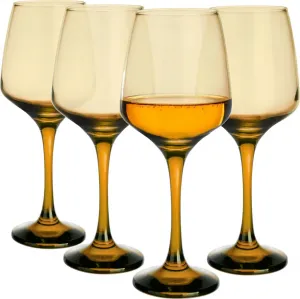 Набор из 4 бокалов для вина GLASMARK медового цвета, большой, 360 мл (макс. 400 мл), 4 бокала для красного вина, винный бокал, бокал для вина VINO на ножке - высокое качество Glasmark KROSNO 1992