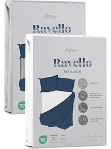 Aspero 2 простыни Ravello на резинке, бело-светло-серые