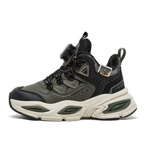 Противоскользящая и износостойкая детская обувь для улицы, увеличивающая рост HOBIBEAR, черный/зеленый