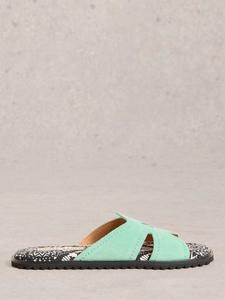 Сандалии с замшевой стелькой в цветочном принте White Stuff, Bright Blue