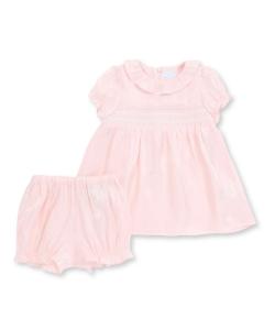 Детское комбинезон-платье с вышивкой в виде сборок и панталончиками (70-90 см)