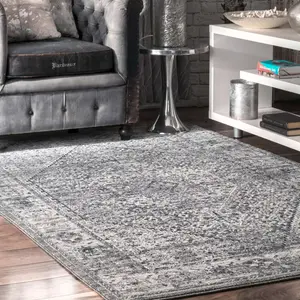 Ковер Vintage Medallion Doris Area Rug nuLOOM, 122x183 см, серый