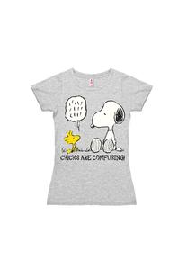 Новая футболка для девочек «Арахис» — цыпочки сбивают с толку LOGOSHIRT, цвет Grey-melange