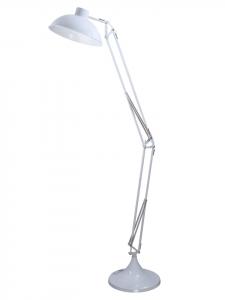 SalesFever Промышленный напольный светильник, 1 лампа, регулируемый по высоте, изготовлен из лакированной стали белого цвета
